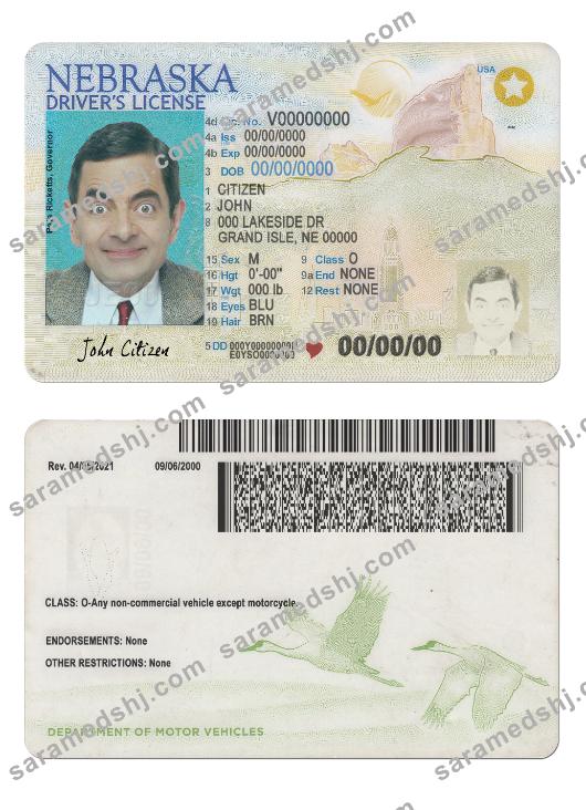 USA Nebraska new driving license